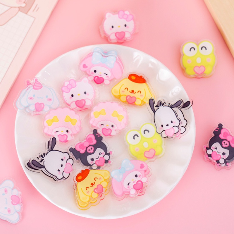 1 Kẹp Hai Mặt Bằng Acrylic Trong Suốt In Hình Kuromi Sanrio Dễ Thương