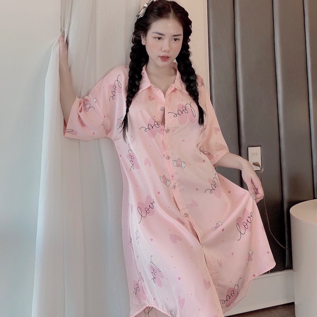 Váy Xinh Lung Linh Kiểu Sơ Mi Chất Lụa Latin Mềm Nhẹ Mát Phom 45-60kg