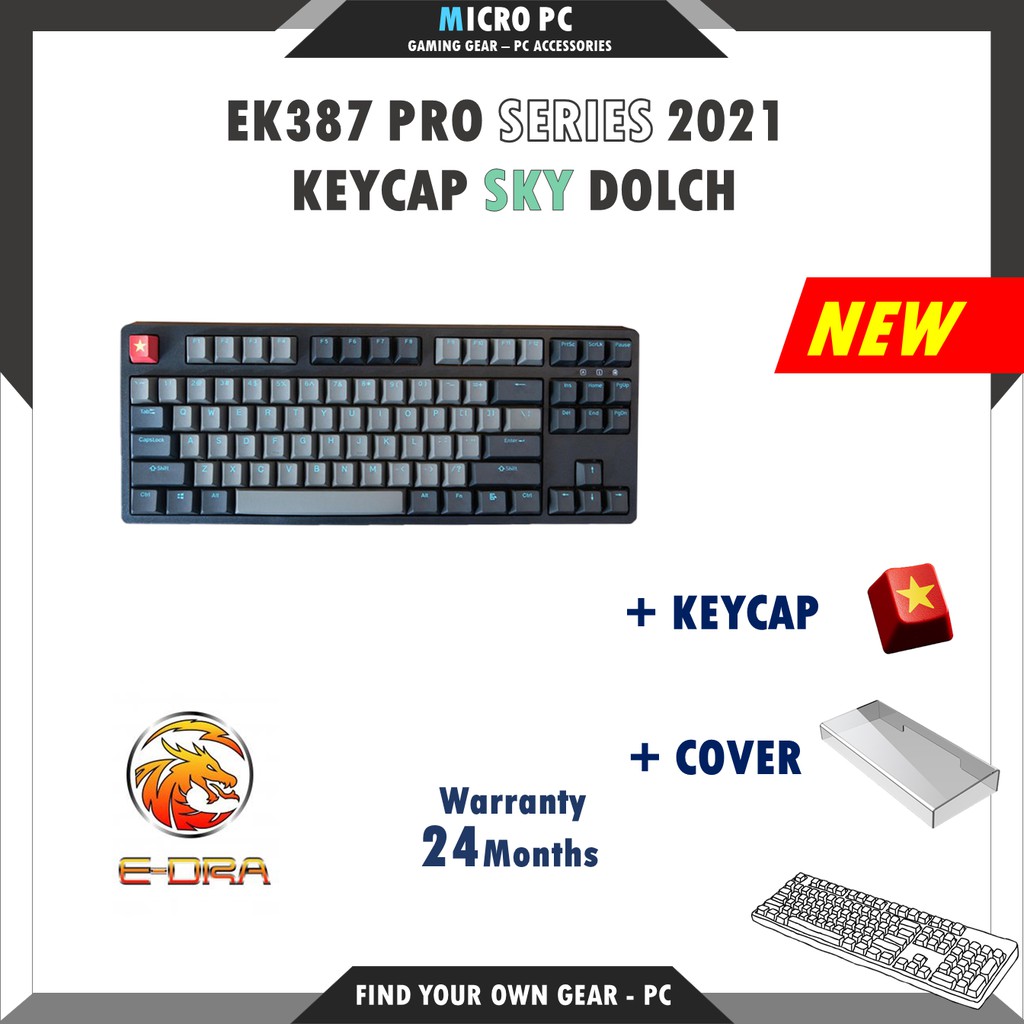 Bàn Phím Cơ Gaming🎮FREESHIP🎮 E-DRA EK387 PRO 2021 (Gateron- Cherry Switch/Type C/Cherry Stab) - Chính hãng BH 24 Tháng | BigBuy360 - bigbuy360.vn