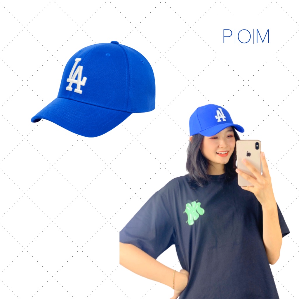 Mũ lưỡi trai M.L.B mũ LA Ball Cap Xanh Dương nón lưỡi trai LA - Pom Store
