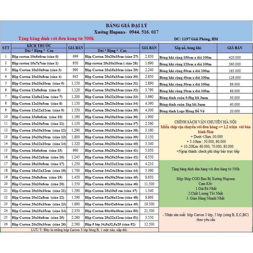 [FREESHIP] Combo 20 Hộp Carton 12X10X5 giá rẻ đóng hàng mỹ phẩm, ốp lưng, trang sức, phụ kiện tại Cầu Giấy,Hà Nội