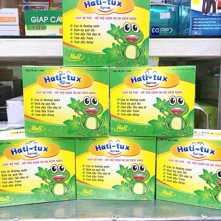 Siro giảm ho con ếch HATI TUX Thảo dược (Hộp 30 gói)