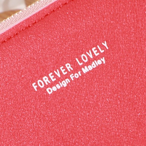 Ví Ngắn Đựng Thẻ FOREVER LOVELY Cầm Tay Khóa Kéo Dọc Có Nơ Thời Trang