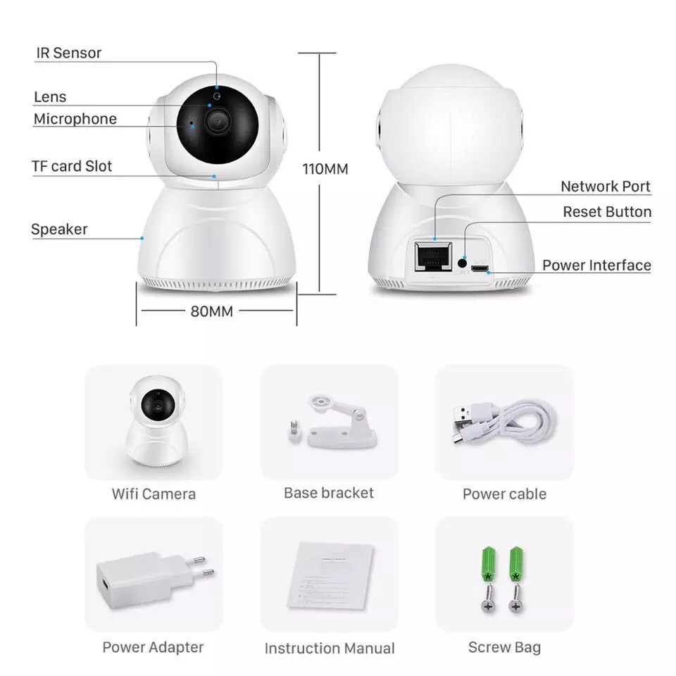 Camera WiFi V380Pro Q8HD 5.0Mpx Cực Nét, Phân Biệt Chuyển Động Của Người | BigBuy360 - bigbuy360.vn