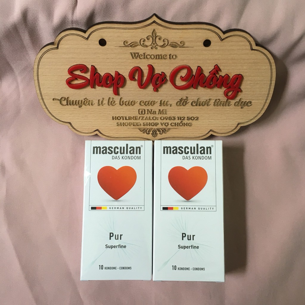 COMBO 2 hộp Bao cao su siêu mỏng Masculan® Pur hộp 10 cái - CẢM GIÁC SỐNG ĐỘNG GIỐNG NHƯ DA THẬT