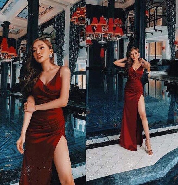 Đầm maxi body 2 dây xẻ đùi gợi cảm TRIPBLE T DRESS - Size M/L - MS88V