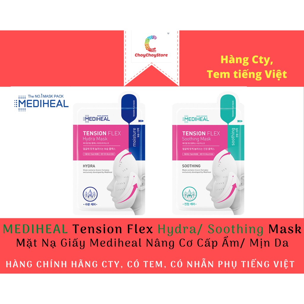 [pp MEDIHEAL VN] MEDIHEAL Tension Flex Hydra/ Soothing Mask - Mặt Nạ Giấy Mediheal Nâng Cơ Cấp Ẩm/ Mịn Da