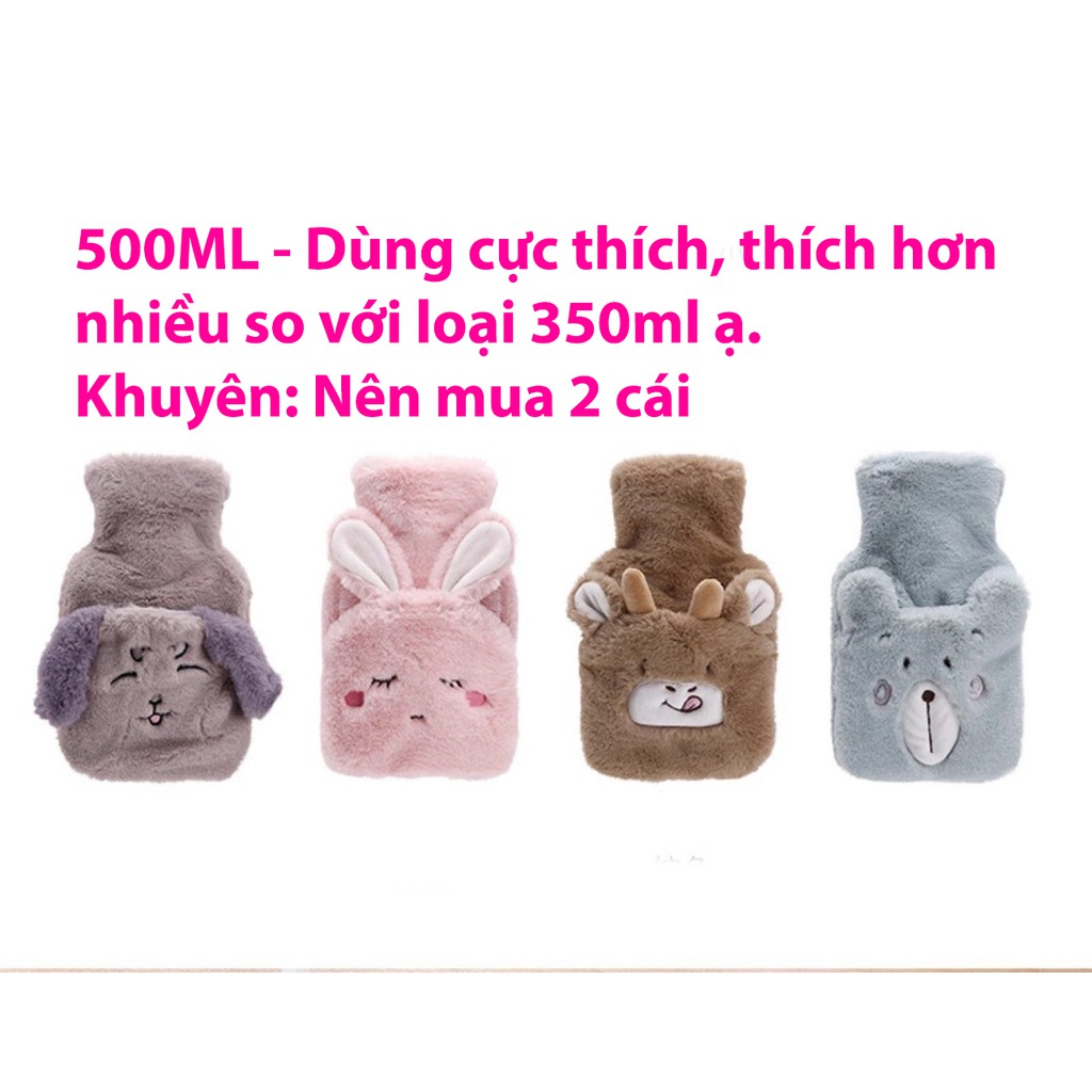 Túi chườm bụng kinh Puha 500ml sưởi ấm giữ nhiệt nóng lạnh đa năng sử dụng giảm đau hiệu quả.