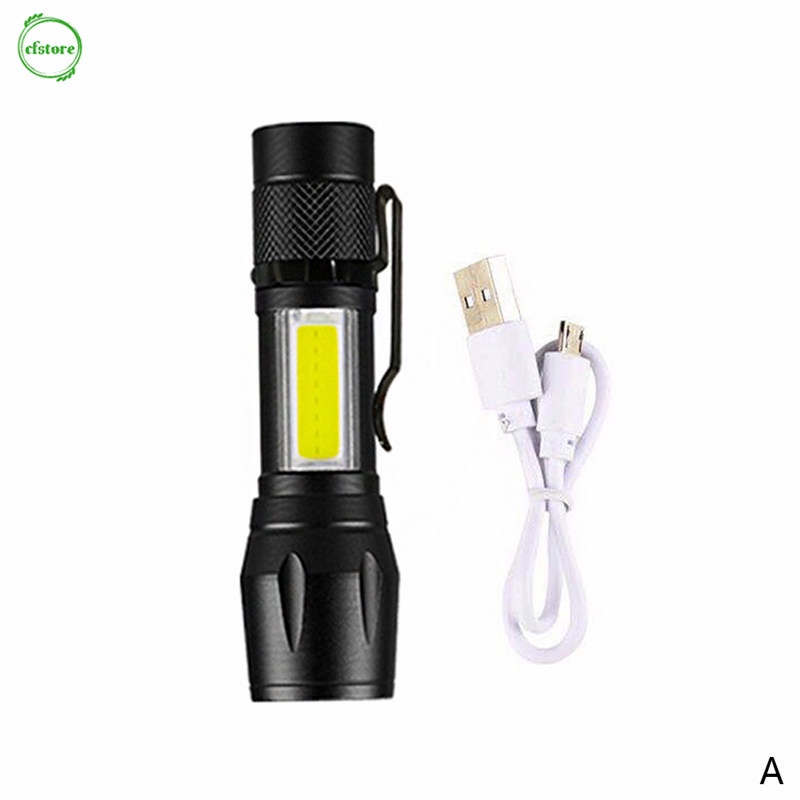 Đèn pin LED mini sạc USB 3 chế độ tiện dụng