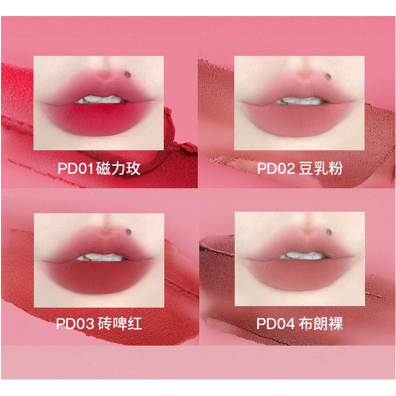 Son Môi + Má Hồng Màu Nhung Lì 5g PD02 + Cọ INTO YOU X Marley