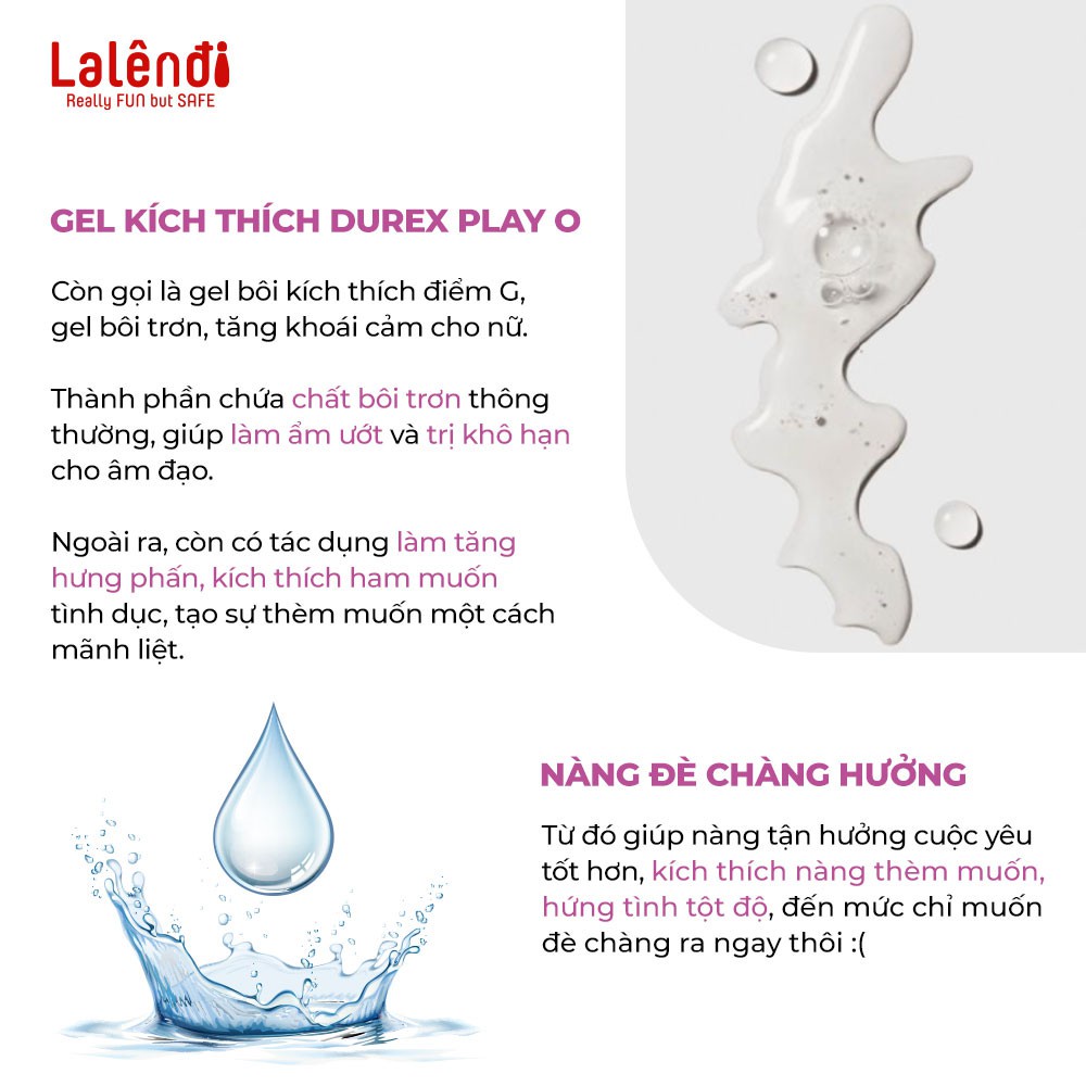 Gel bôi trơn Durex O Play For Women kích thích nữ chai 15ml Lalendi Rendi Store