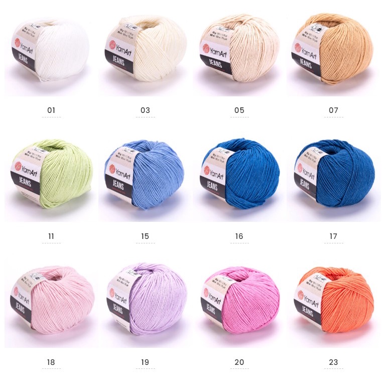 Len YarnArt Jeans nhập khẩu Thổ Nhĩ Kì (Bảng 1: 01-59)