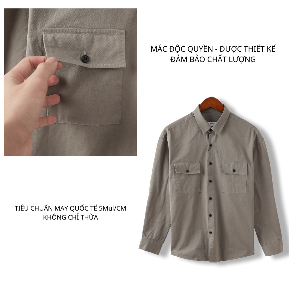 Áo Sơ Mi Nam Kaki Dài Tay Chất Vải Kaki Cao Cấp - Áo Khoác Sơ Mi Kaki Nam Thoáng Mát Đường May Kỹ - SMGK - GUSTA | BigBuy360 - bigbuy360.vn