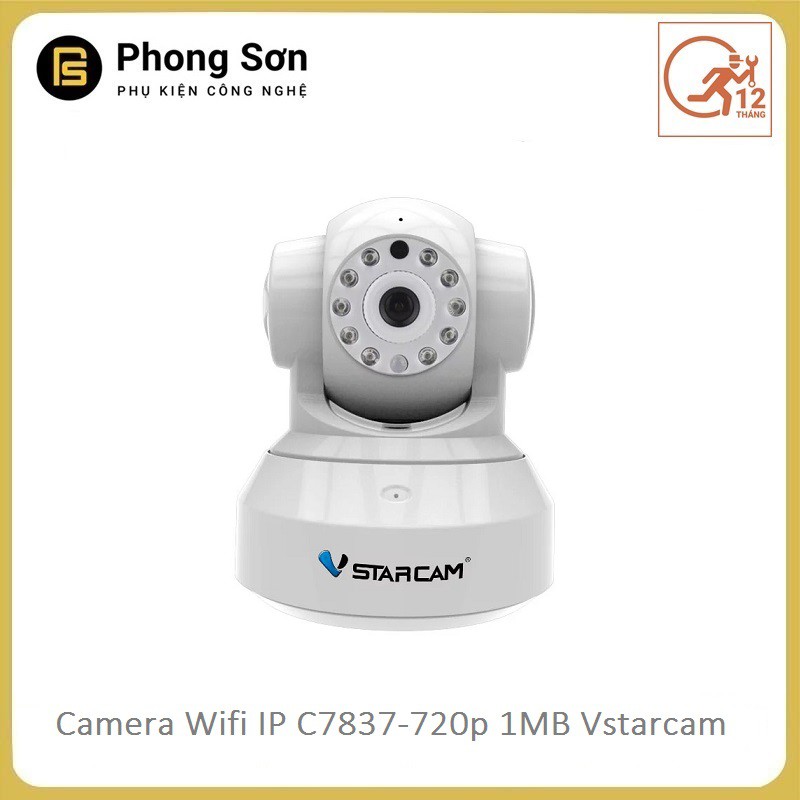 Camera wifi ip C7837 Vstarcam HD720 (màu đen+trắng )