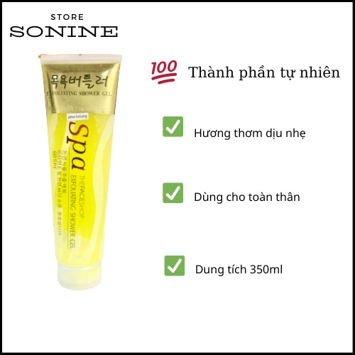 Tẩy tế bào chết SPA Hàn Quốc 350ml - Gel tẩy tế bào chết toàn thân, dưỡng da trắng sáng, tẩy da chết body