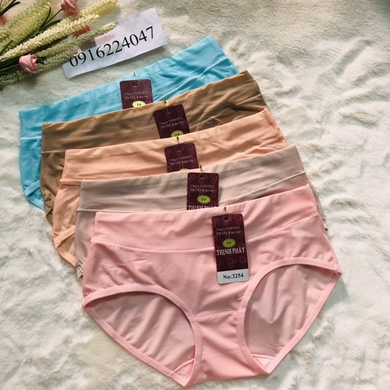 Set 5 Quần lót nữ Thịnh Phát lưng cao thông hơi, quần chíp nữ thun lạnh chất mền đẹp