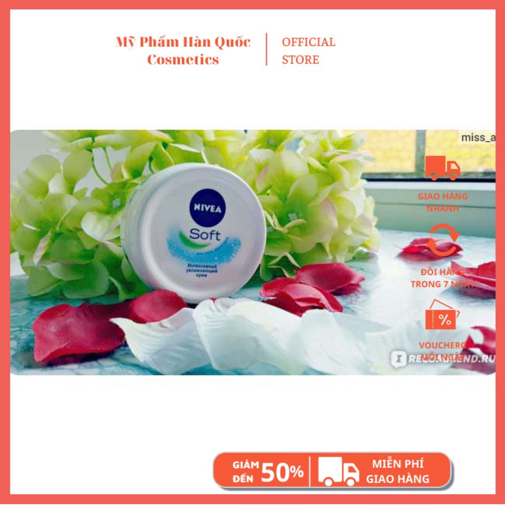 KEM DƯỠNG ẨM TRẮNG DA CHO MẶT và toàn thân Nivea Soft 200ml CHUẨN Đức