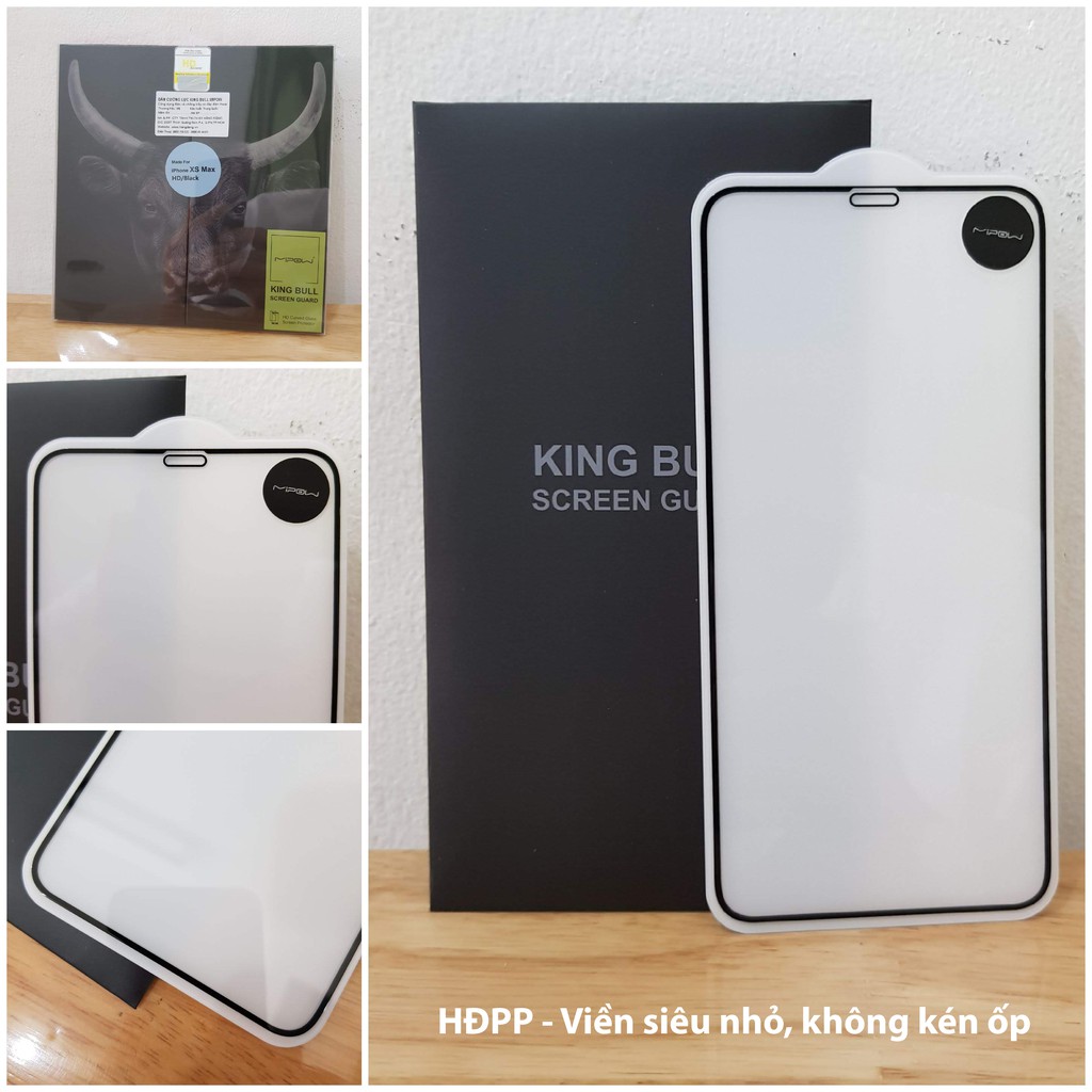 Kính cường lực iPhone X XS Max Iphone 11 12 Pro Max 7 8 Plus Mipow King Bull full màn hình chính hãng