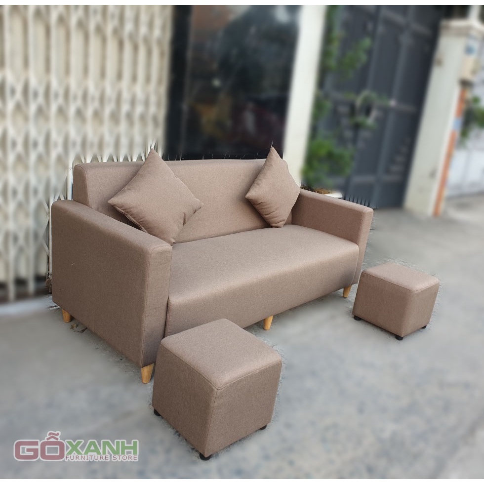 Bộ sofa giá rẻ tại kho - ghế sopha vải màu nâu tại Tphcm - Salon cao cấp giá thấp