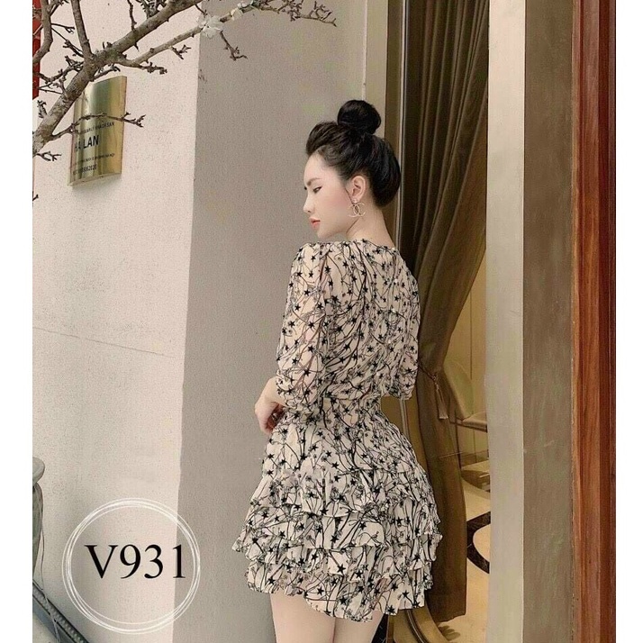 Đầm Nữ Dự Tiệc Dạo Phố,váy Xòe Tay Phồng Thiết Kế Họa Tiết Bông Sương Sexy Sang Chảnh Thời Trang [XM MINH PHÚC]