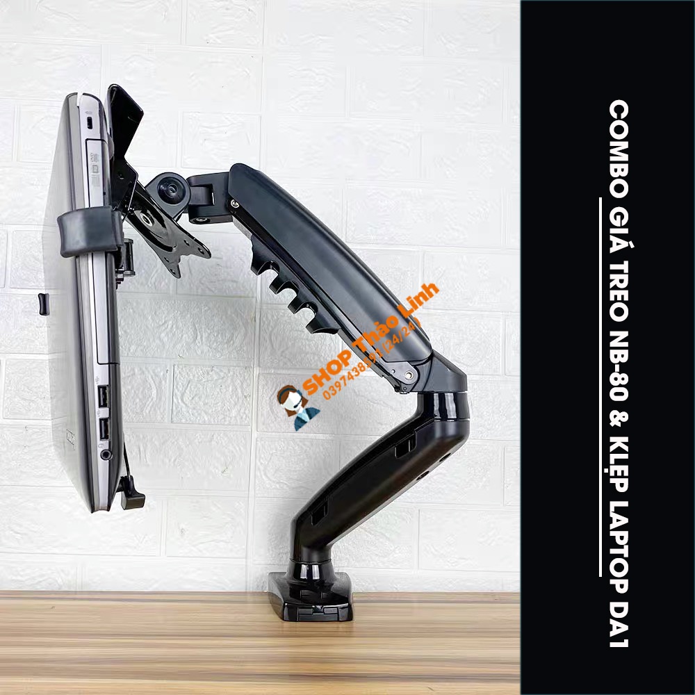 COMBO Giá treo màn hình NB-F80 + Kẹp Laptop 10-15.6INCH