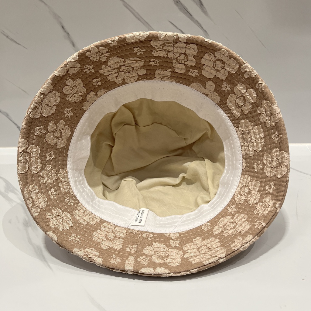 Nón bucket nam nữ, nón vành thêu LV họa tiết hoa văn