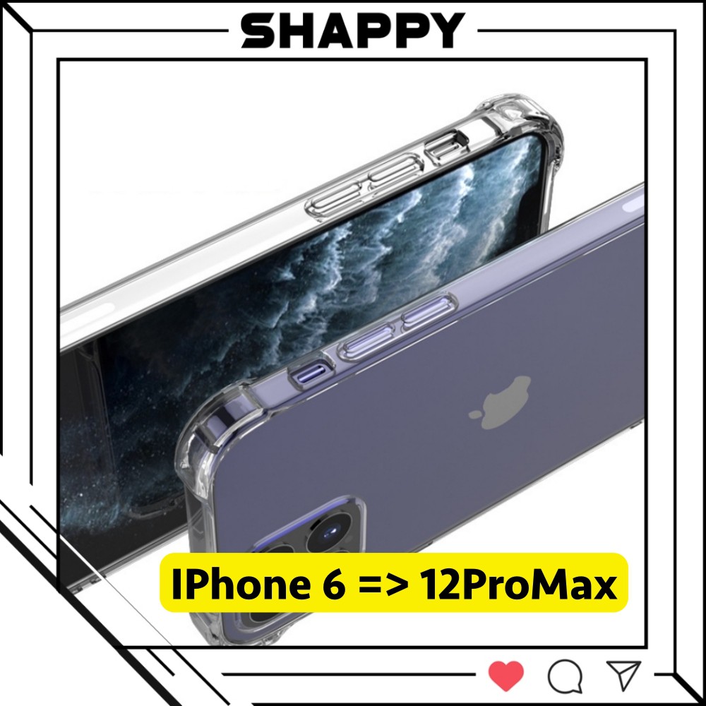 Ốp IPhone Silicon Chống Sốc 4 Góc Dày 1.5MM | Ốp Lưng Trong Suốt IPhone 6/7/8/Plus/11/12/13/Pro/Max [Shappy Shop] | WebRaoVat - webraovat.net.vn