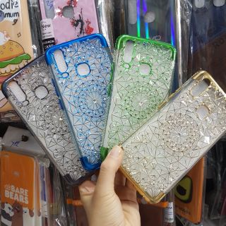 Ốp Vivo U10, Y11/Y12/ Y15/Y17 dẻo xi viền đính đá vân chéo 3D