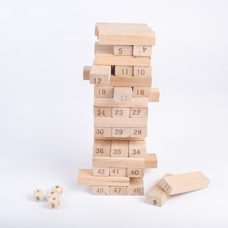 Trò Chơi Rút Gỗ Lớn Loại 54 Thanh Từ Gỗ Cao Cấp Jenga In Stock