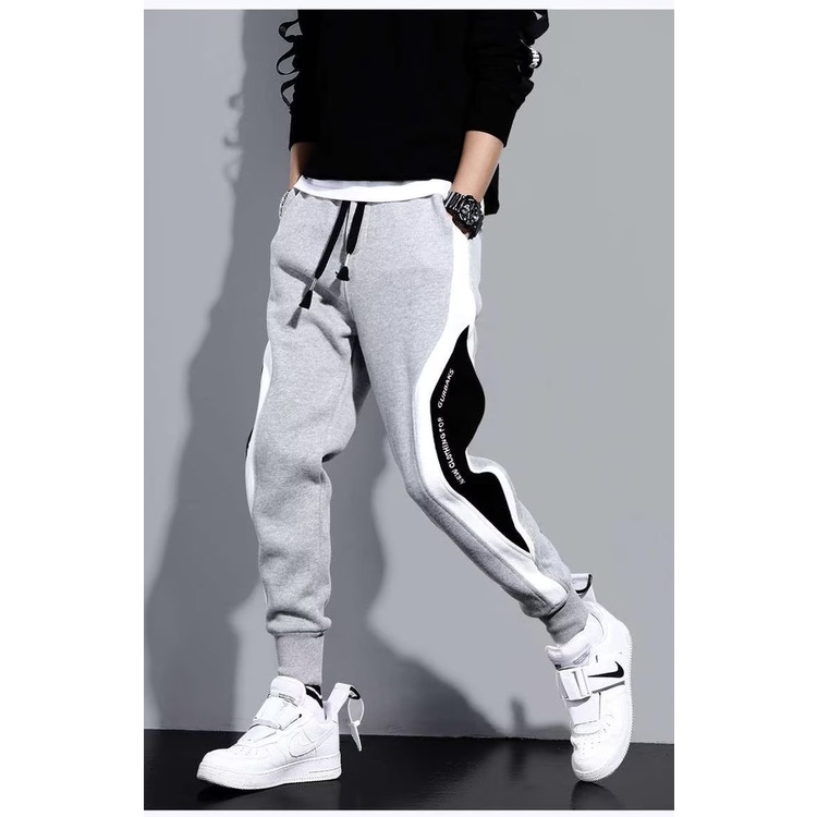 Quần Thể Thao Ống Rộng Phối Màu Phong Cách Hàn Quốc Thời Trang Mùa Thu Cho Nam size M-5XL