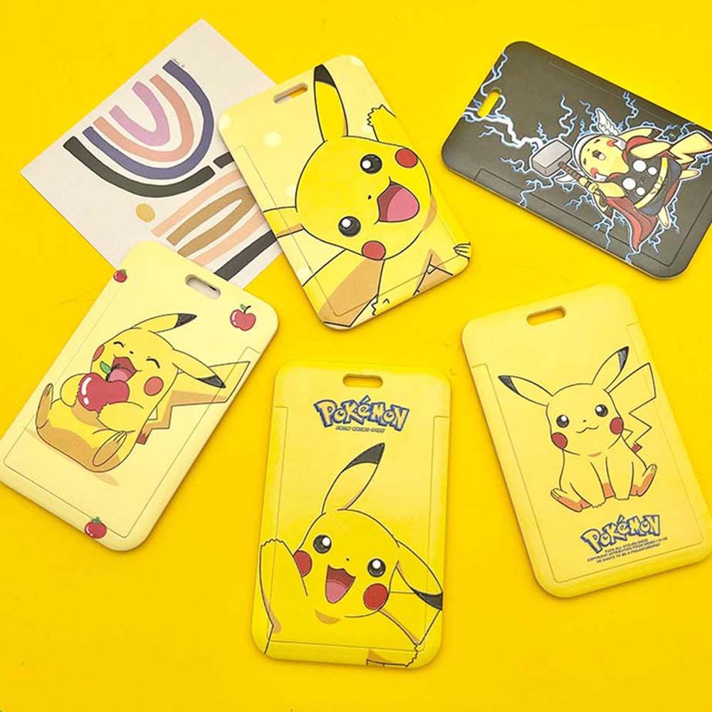 Túi Đựng Thẻ Có Dây Đeo Chống Thấm Nước Hình Pikachu Dễ Thương Ốp