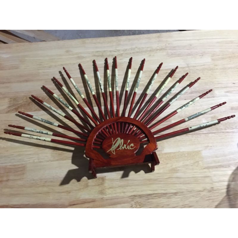 Bộ Đũa Thờ mỹ nghệ gắn đá cao cấp 10 đôi