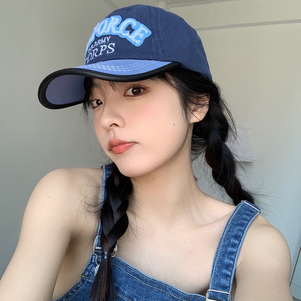 Mũ lưỡi trai da thêu chữ y2k kiểu retro thời trang xuân hè 2022 dành cho nữ