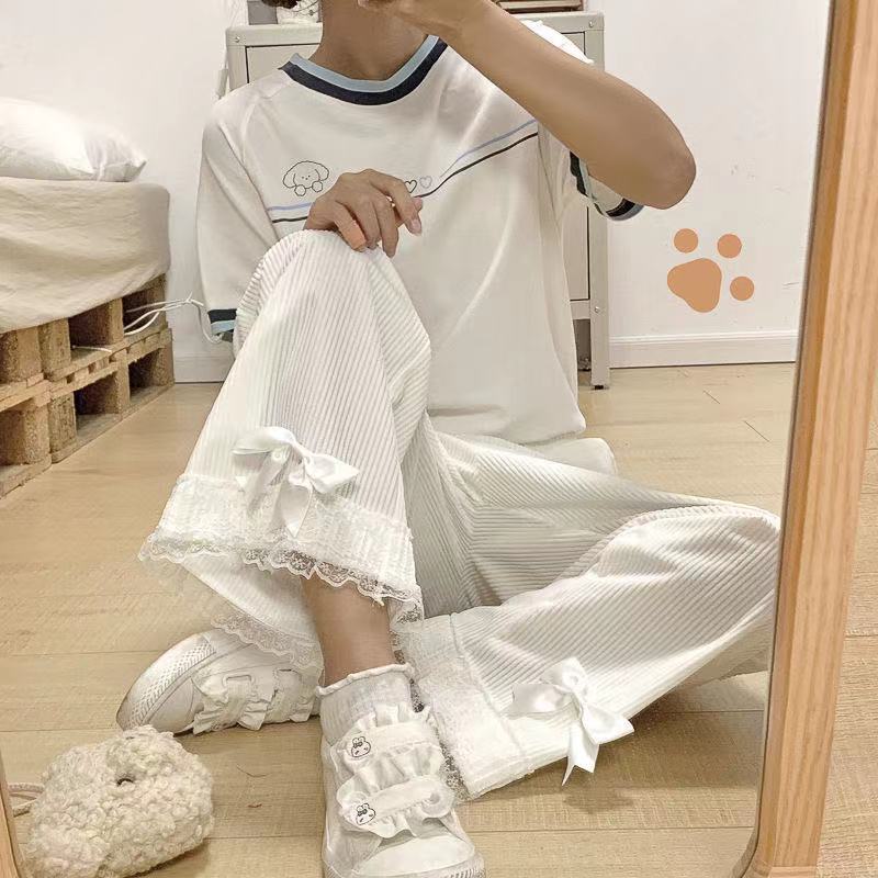 Quần Hormones ống rộng thắt nơ dễ thương cho nữ