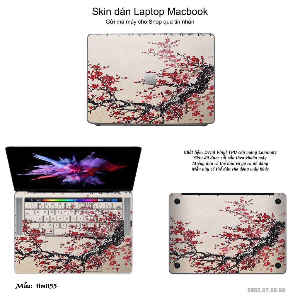 Skin dán Macbook mẫu Tranh thủy mặc (đã cắt sẵn, inbox mã máy cho shop)