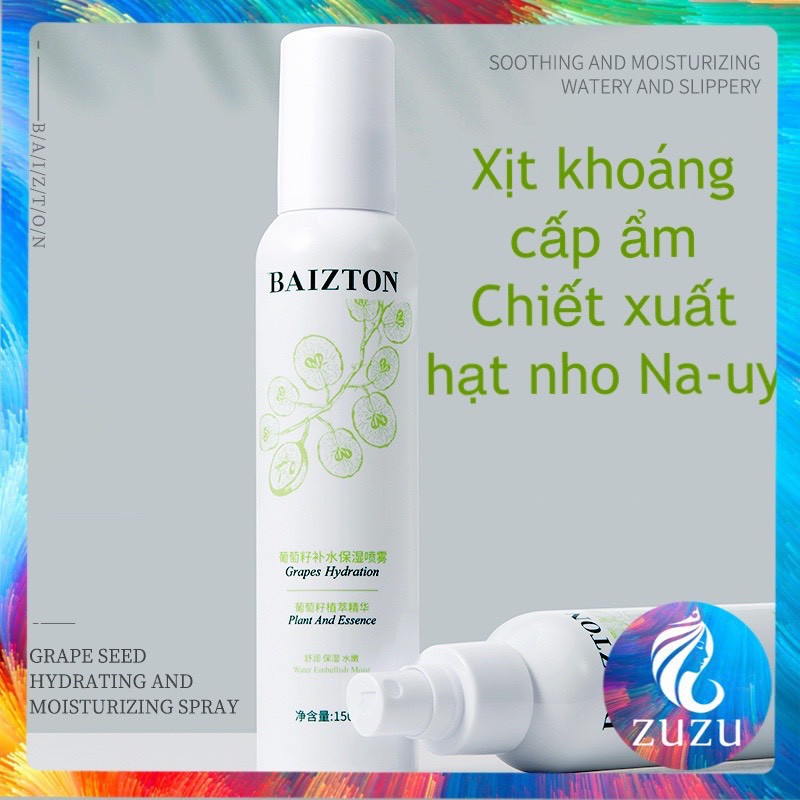 [XK01] Xịt khoáng dưỡng ẩm kiểm soát dầu cấp ẩm dịu da chiết xuất hạt nho Nauy 150ml