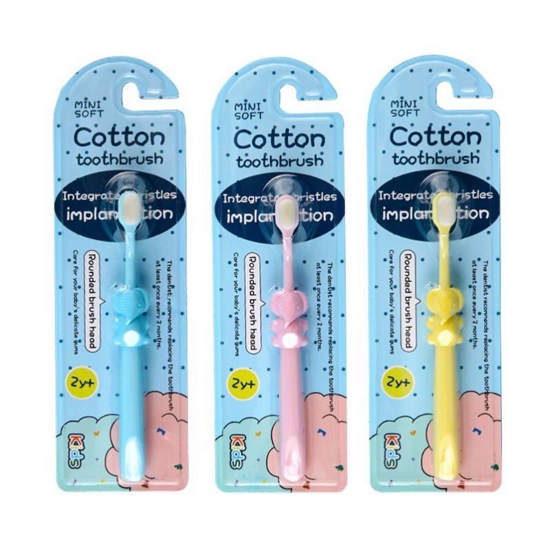 Bàn chải đánh răng lông cotton siêu mềm cho bé từ 2 tuổi Mini Soft