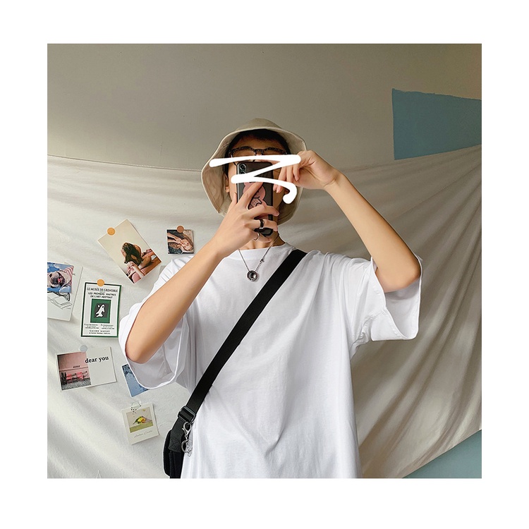 Áo Thun Tay Ngắn Cổ Tròn Dáng Rộng Màu Trơn Thời Trang Mùa Hè Cho Nam TTE085