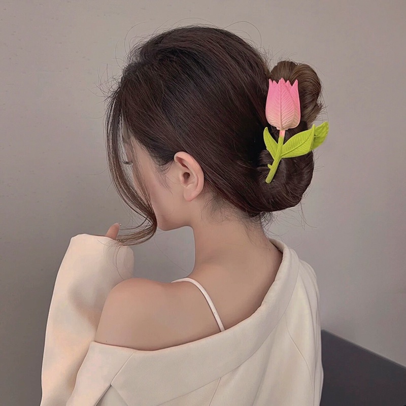 Kẹp tóc nữ AY bằng kim loại hình hoa tylip/ bươm bướm/ hoa chuông thời trang