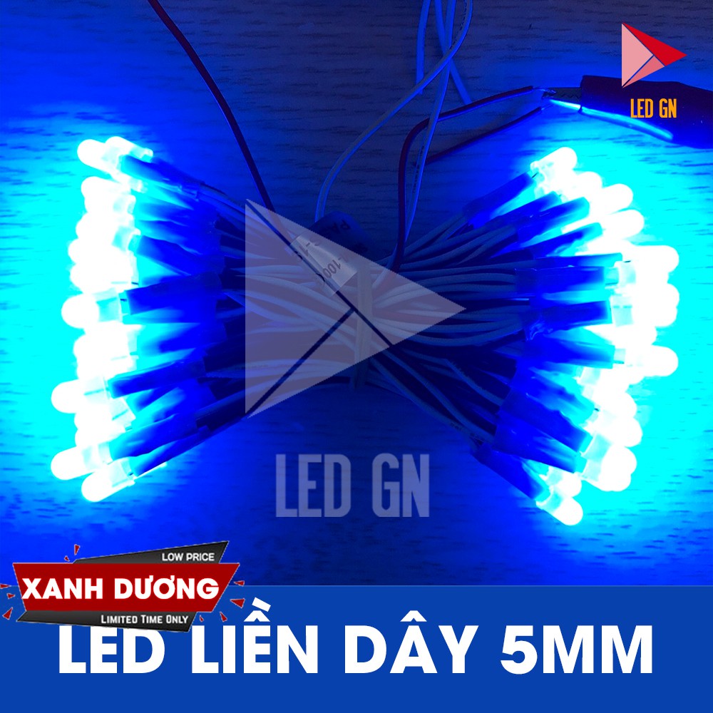 LED Liền Dây 5mm - Đủ Màu - 5V DC [ Dây 100 Bóng ]
