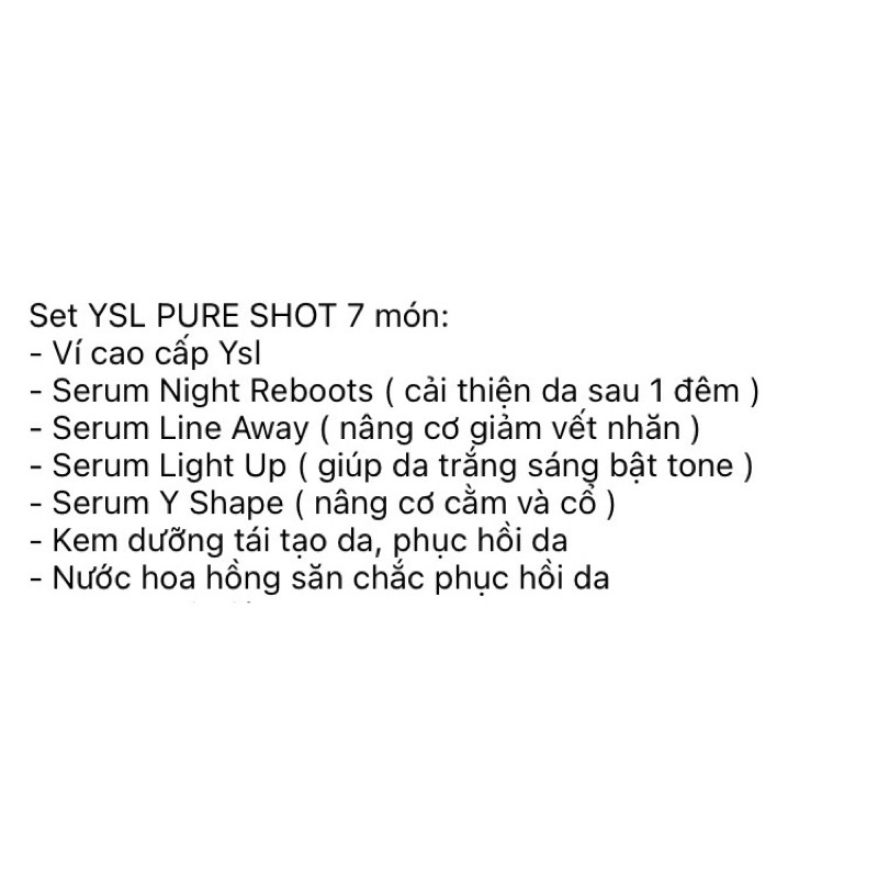 Sét Serum YSL pure shots