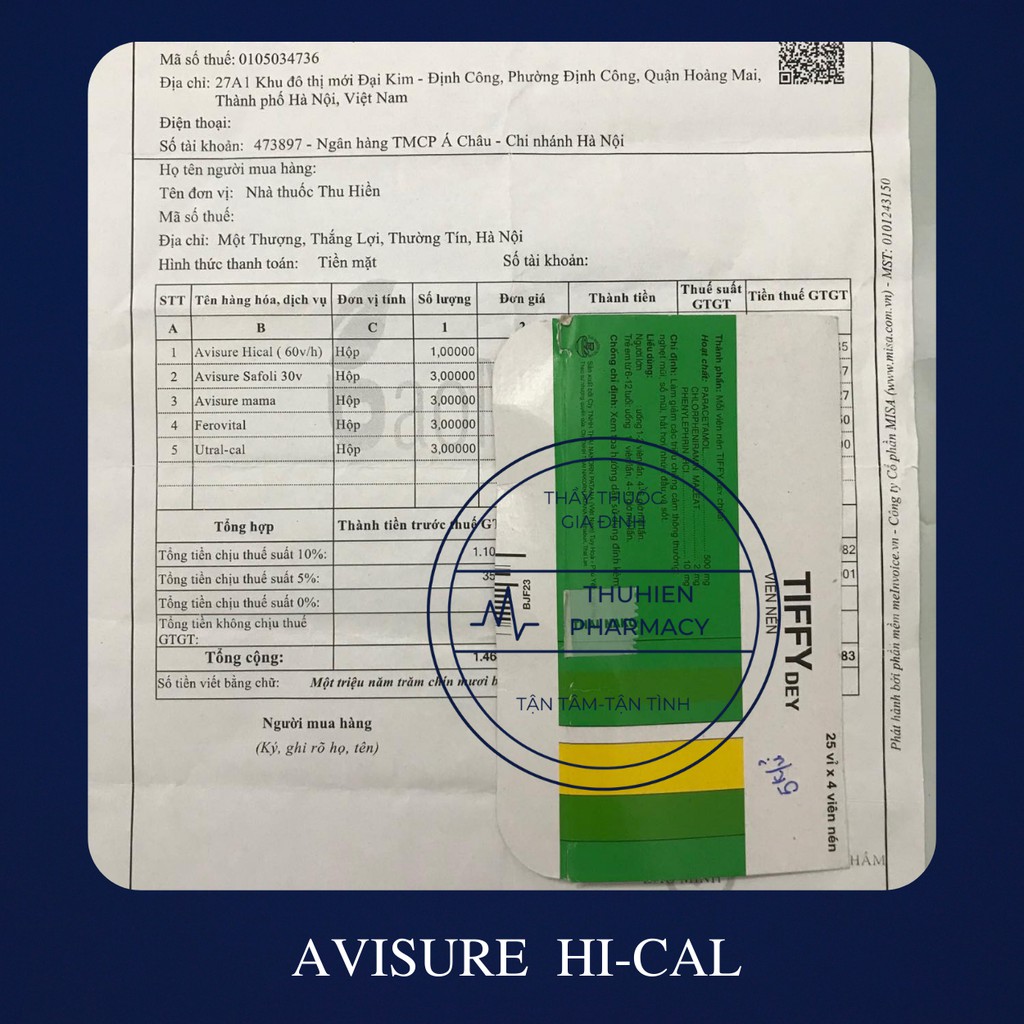 HI-CAL Avisure Canxi Nano tự nhiên cho mẹ bầu