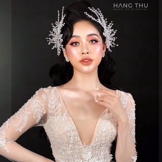 CÀI TÓC CÔ DÂU - Cài ốp đá pha lê ( Ảnh thật + video)