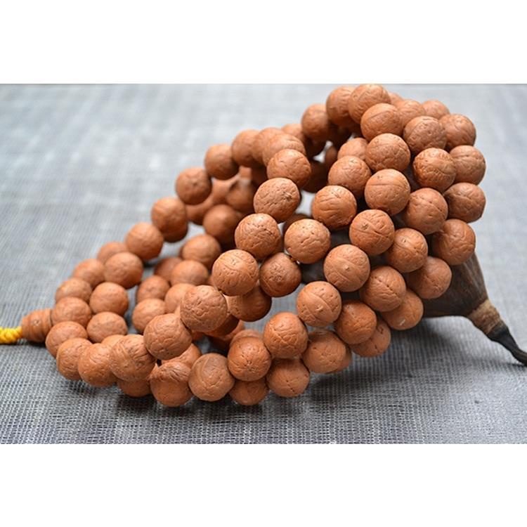 Vòng Tay Chuỗi 108 Hạt Bằng Da Vàng Và Vàng Tự Nhiên Phong Cách Phật Giáo Nepal Cho Nam