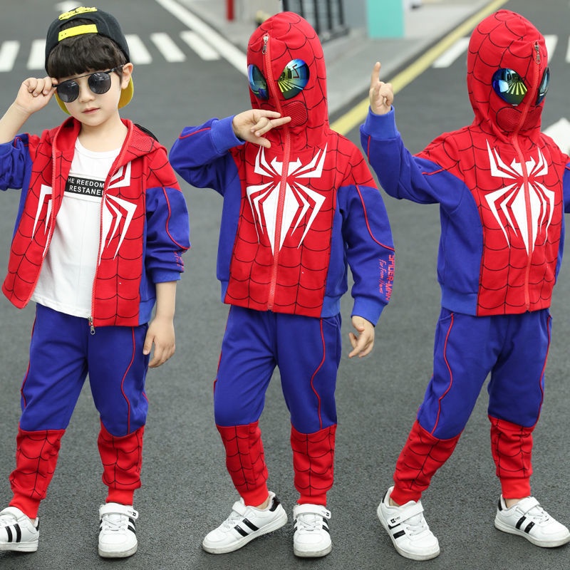 ♛Bộ Đồ Thể Thao In Hình Người Nhện Thời Trang Xuân Thu Cho Bé Trai