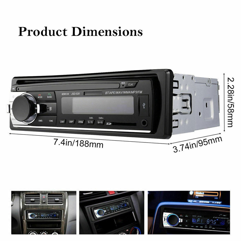 📞TOP💻 hands-free phone FM/USB/AUX/SD Stereo Audio host Built-in dashboard Car MP3 Player