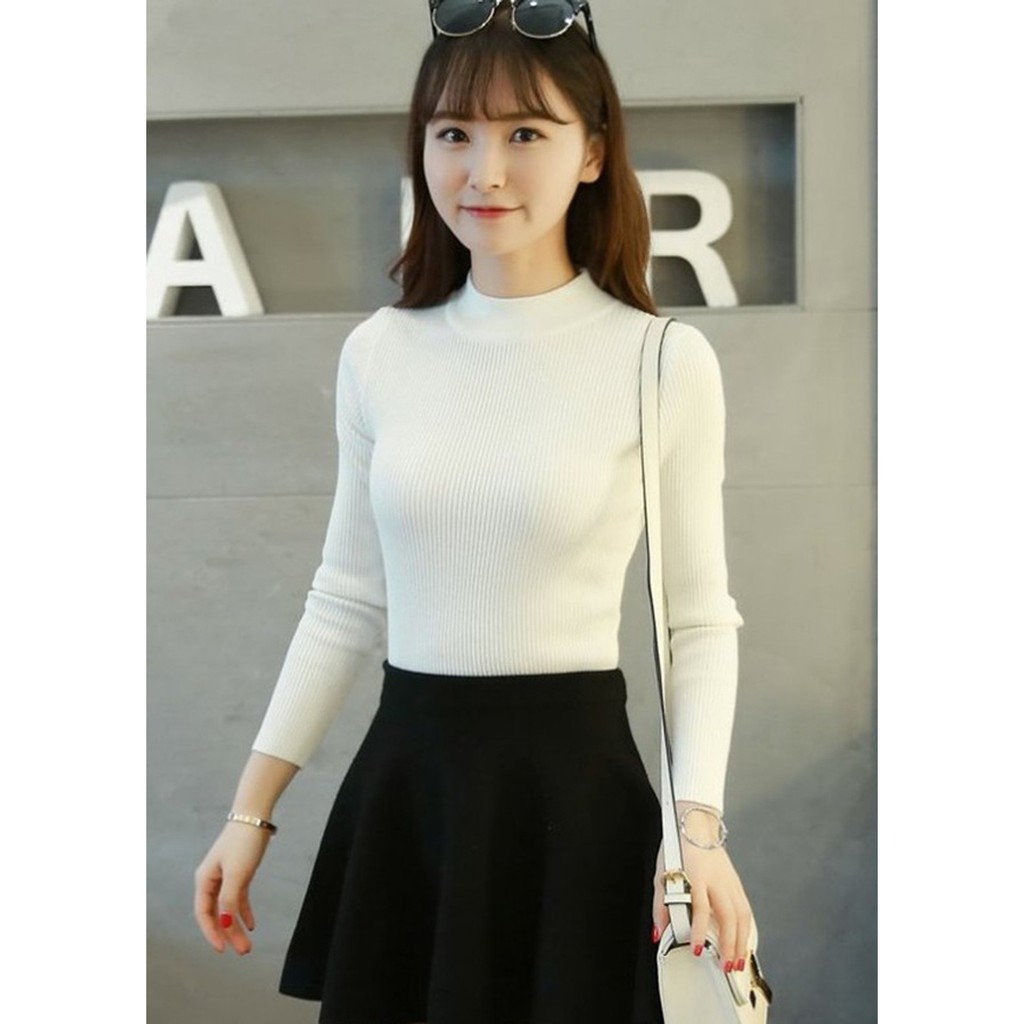 Áo len cổ 3 phân 100% chất len đẹp, siêu phẩm mùa đông