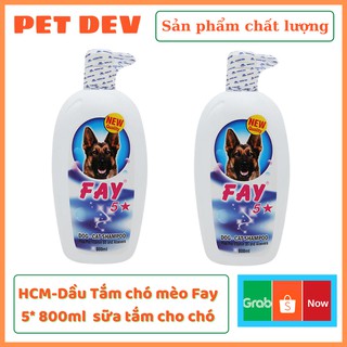 HCM-Dầu Tắm chó mèo Fay 5* 800ml sữa tắm cho chó