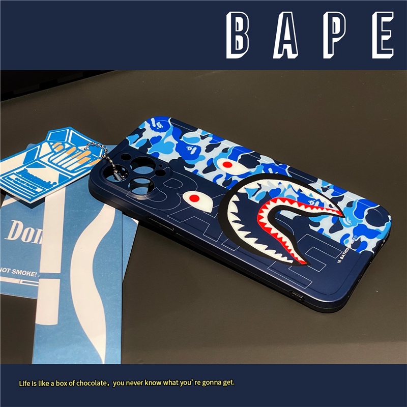 Bape Ốp Điện Thoại Silicon Mềm Chống Sốc Họa Tiết Rằn Ri Cho iphone 11 12 13 14 15 pro max