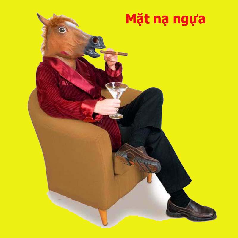 MẶT NẠ HÓA TRANG ĐẦU NGỰA CAO CẤP HALLOWEEN